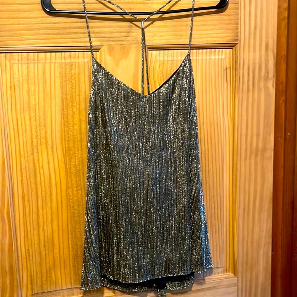 Shimmery, gold tank top